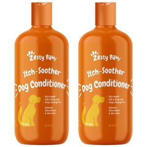Zesty Paws Itch Soother Dog Conditioner with Oatmeal & Aloe Vera, for Skin Moisture & Shiny Coats, 16-oz bottle, bundle of 2