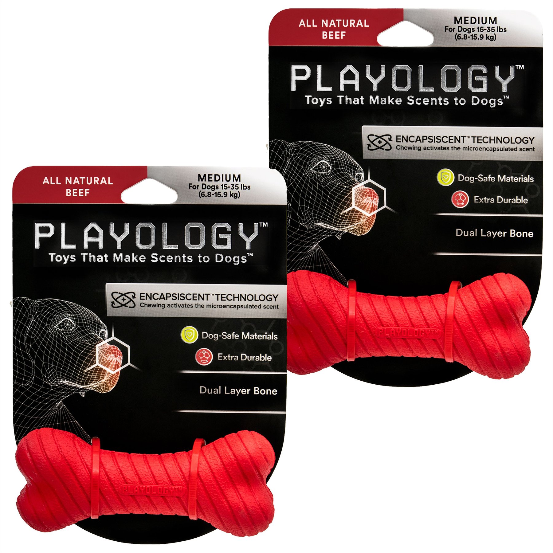 Playology Medium Peanut Butter Scent Dental Chew Stick Dog Toy