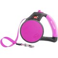 Wigzi Nylon Reflective Retractable Gel Dog Leash, Pink, Medium: 16-ft long