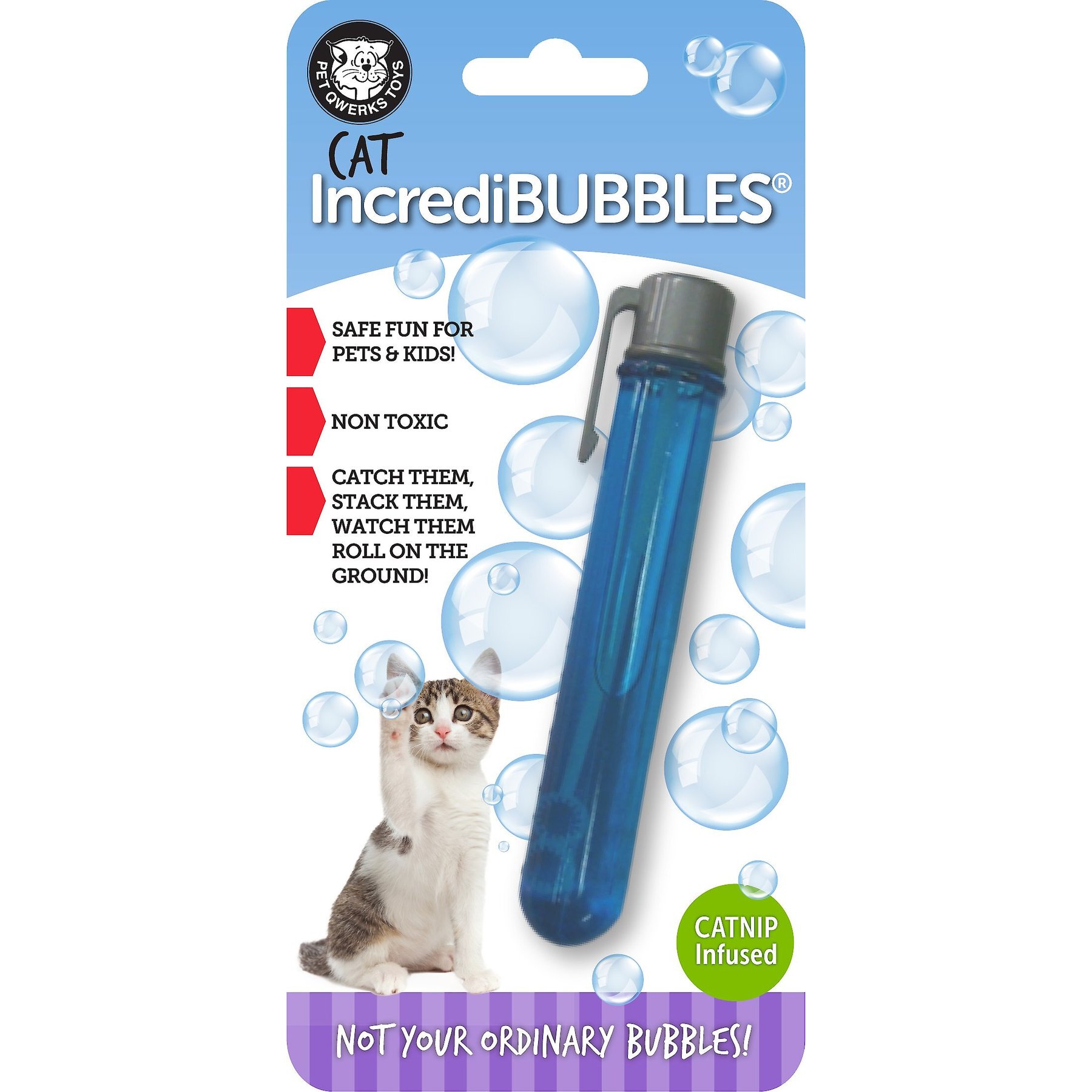 PET QWERKS Incredibubbles for Cats, Catnip 