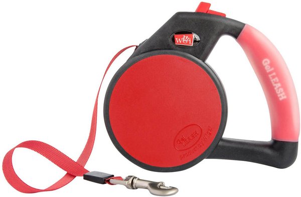Wigzi Nylon Reflective Retractable Gel Dog Leash, Red, Large: 16-ft long slide 1 of 5