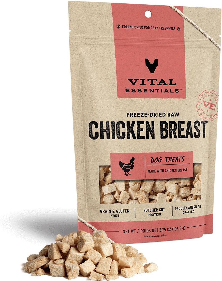 Vital Essentials Chicken Breast Grain-Free Freeze-Dried Raw Dog Treats