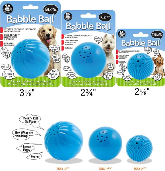 PET QWERKS Talking Babble Ball Dog Toy Large Chewy