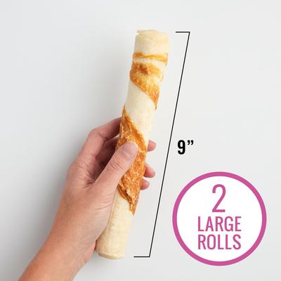 Show full view: Good 'n' Fun Long-Lasting Large Rolls Lamb Rawhide Chew Dog Treats, 2 count slide 4 of 10