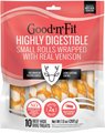 Good 'n' Fun Long-Lasting Small Rolls Venison Rawhide Chew Dog Treats, 10 count