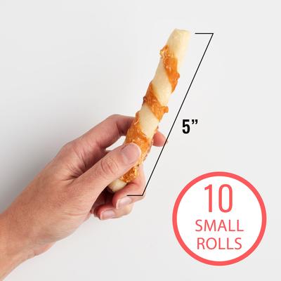 Show full view: Good 'n' Fun Good 'n' Fit Highly Digestible Rawhide Rolls Small Venison Flavor Dog Chew, 10 count slide 4 of 10