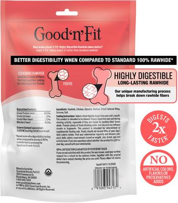 Show full view: Good 'n' Fun Long-Lasting Twist Sticks Venison Rawhide Chew Dog Treats, 15 count slide 3 of 10