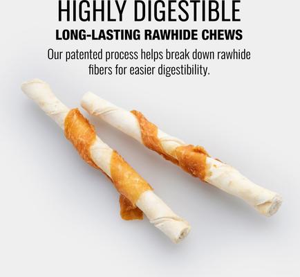Show full view: Good 'n' Fun Long-Lasting Twist Sticks Venison Rawhide Chew Dog Treats, 15 count slide 5 of 10