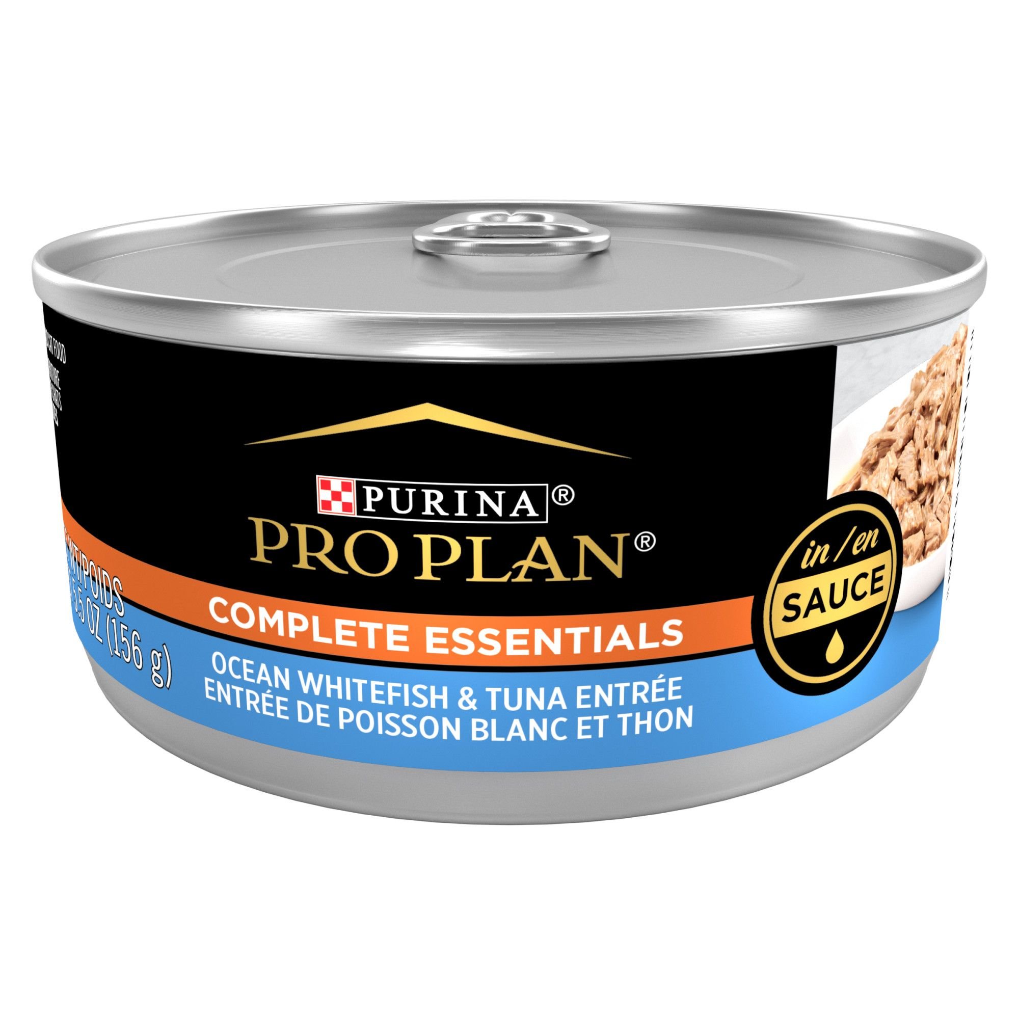 PURINA PRO PLAN Adult Ocean Whitefish & Tuna Entree in Sauce Canned Cat ...