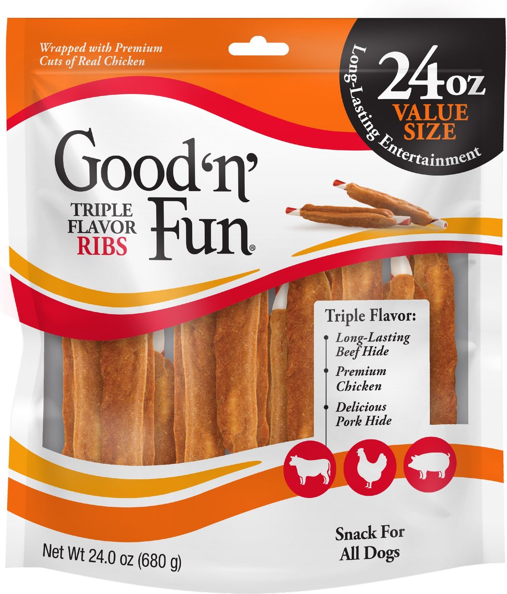 Good 'n' Fun Pro Dips Natural Rawhide with Beef & Liver Flavor Dog Chews