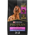 Purina Pro Plan Sensitive Skin & Stomach Adult with Probiotics Lamb & Oat Meal Formula High Protein Dry Dog Food, 24-lb bag