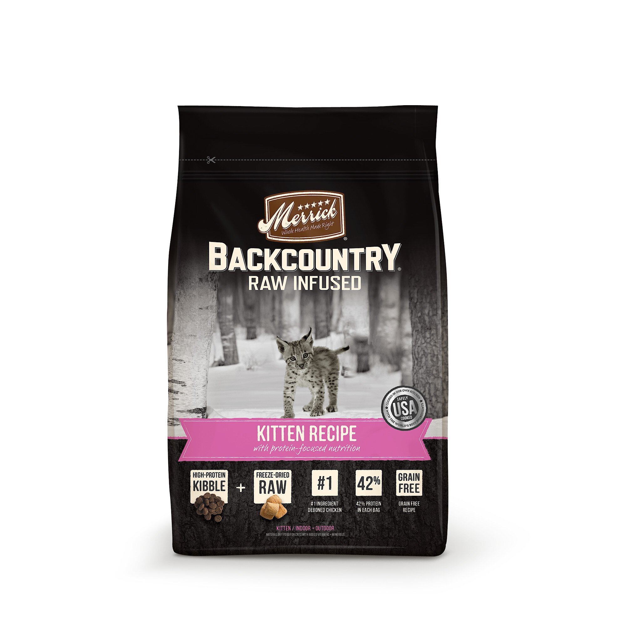 MERRICK Backcountry Raw Infused Kitten Recipe Grain Free Dry Cat