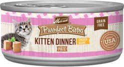 Merrick Purrfect Bistro Kitten Dinner Grain-Free Canned Cat Food, 3-oz, case of 24