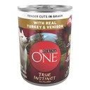 Purina ONE SmartBlend True Instinct Tender Cuts in Gravy with Real Turkey & Venison Canned Dog Food, 13-oz, case of 12