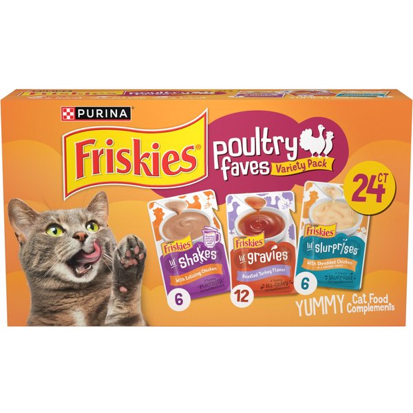 Friskies All-Star Favorites Variety Pack Lickable Gravy Cat Food Complement