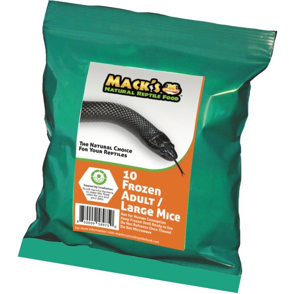 MACK'S NATURAL REPTILE FOOD Adult Mice Frozen Reptile Food, 10 count ...