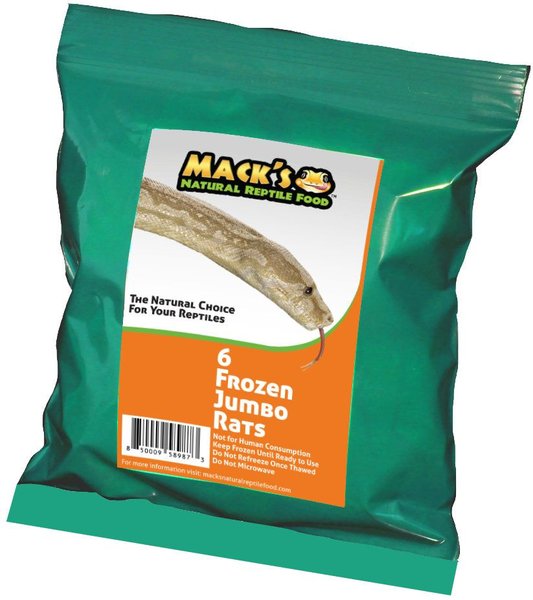 Mack's Natural Reptile Food Jumbo Rat Frozen Reptile Food, 6 Count 