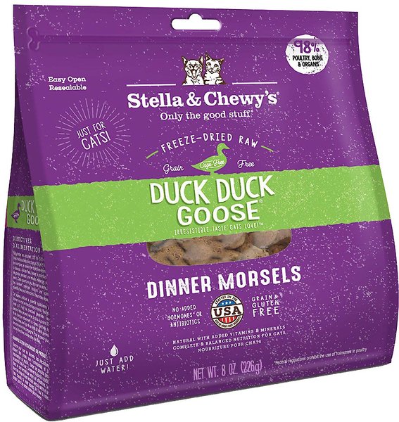 Stella & Chewy's Duck Duck Goose Dinner Morsels Freeze-Dried Raw Cat Food, 8-oz bag slide 1 of 9