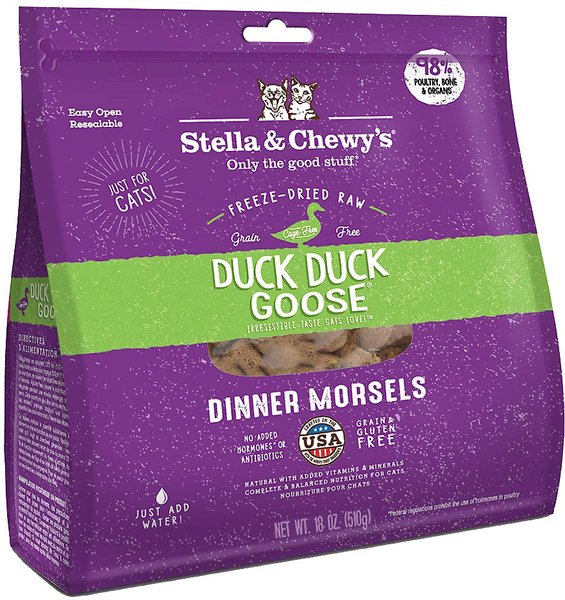 Stella & Chewy's Duck Duck Goose Dinner Morsels Freeze-Dried Raw Cat Food, 18-oz bag slide 1 of 9