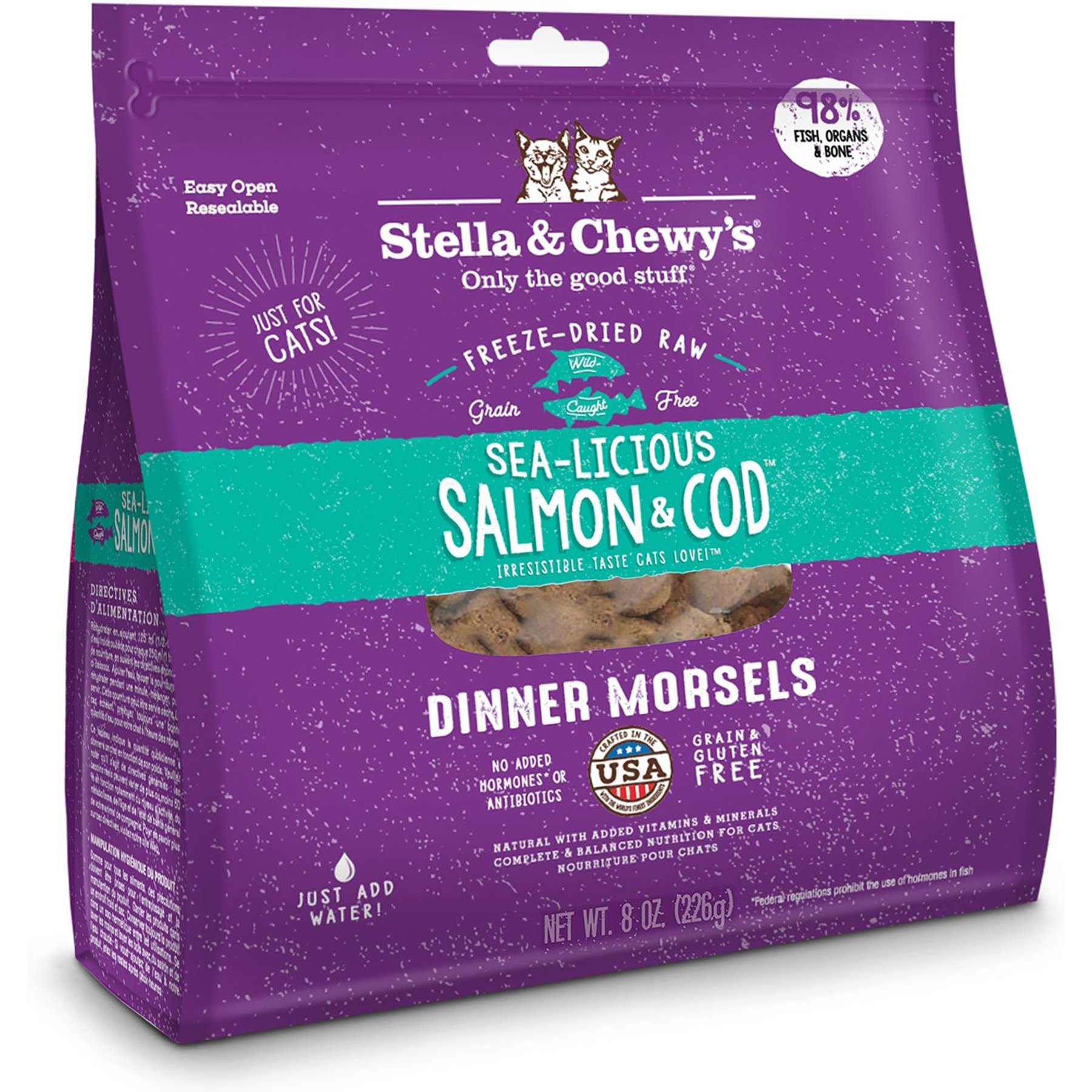 Stella Chewy s Cat Freeze Dried Food Dinner Morsels Sea Licious Salmon Cod 3.5oz