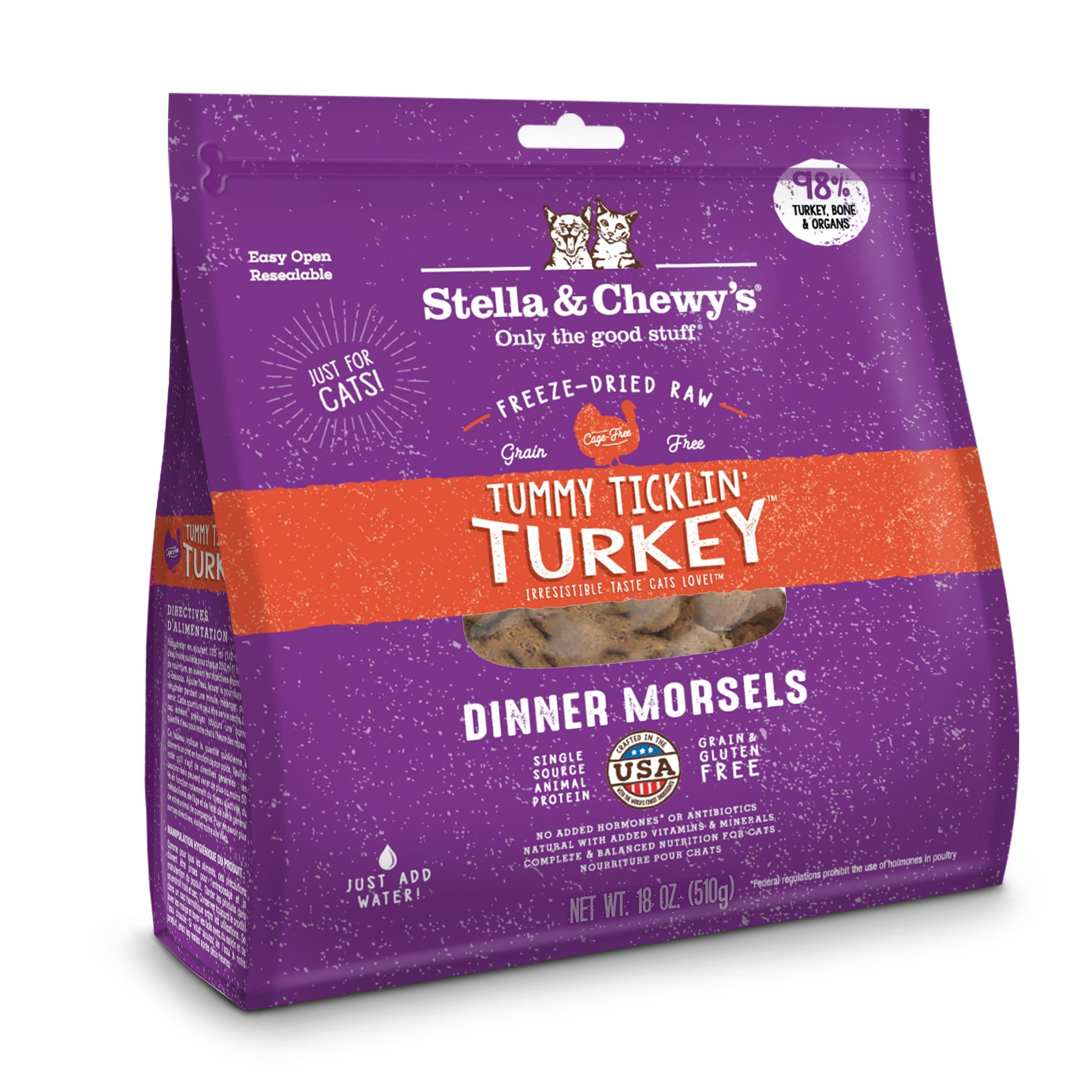 STELLA & CHEWY'S Tummy Ticklin' Turkey Dinner Morsels FreezeDried Raw Cat Food Customer