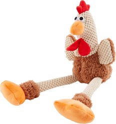 GoDog Checkers Chew Guard Rooster Squeaky Plush Dog Toy, Large