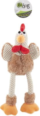 Show full view: GoDog Checkers Chew Guard Rooster Squeaky Plush Dog Toy, Large slide 3 of 8