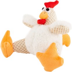 GoDog Checkers Chew Guard Rooster Squeaky Plush Dog Toy, Small