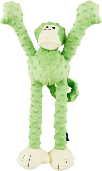 GODOG Crazy Tugs Monkey Chew Guard Dog Toy, Lime, Large 