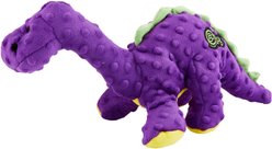 GoDog Dinos Chew Guard Bruto Squeaky Plush Dog Toy, Purple, Large