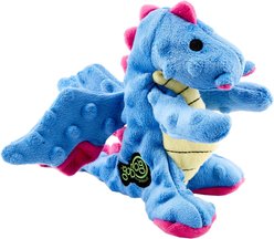 GoDog Dragons Chew Guard Squeaky Plush Dog Toy, Periwinkle, Small