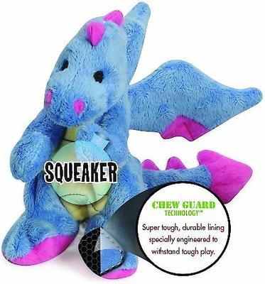 Show full view: GoDog Dragons Chew Guard Squeaky Plush Dog Toy, Periwinkle, Small slide 2 of 10