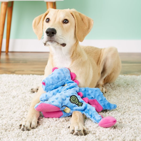 GoDog Fuzzy Sloth Chew Guard Squeaky Plush Dog Toy