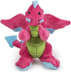 GoDog Dragons Chew Guard Squeaky Plush Dog Toy, Pink, Small