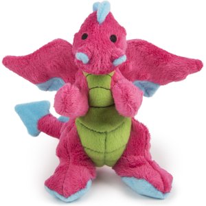 GoDog Dragons Chew Guard Squeaky Plush Dog Toy, Pink, Small