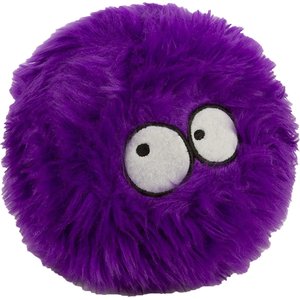GoDog Furballz Chew Guard Squeaky Plush Dog Toy, Purple, Large