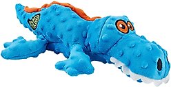 GoDog Gators Chew Guard Squeaky Plush Dog Toy, Blue, Large
