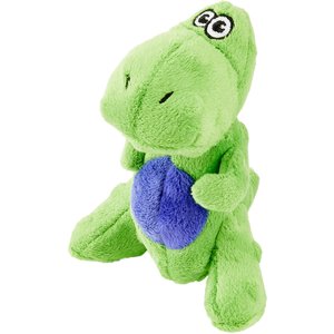 GoDog Just for Me Chew Guard T-Rex Squeaky Plush Dog Toy, Lime