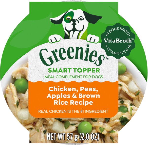 GREENIES Smart Topper Chicken Peas Apples Brown Rice Recipe Wet Dog Food Topper 2 oz tray case of 10 Chewy