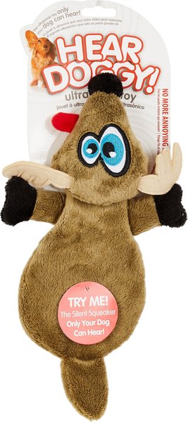 HEAR DOGGY!® Flattie Deer with Silent Squeak Technology? Plush Dog Toy 