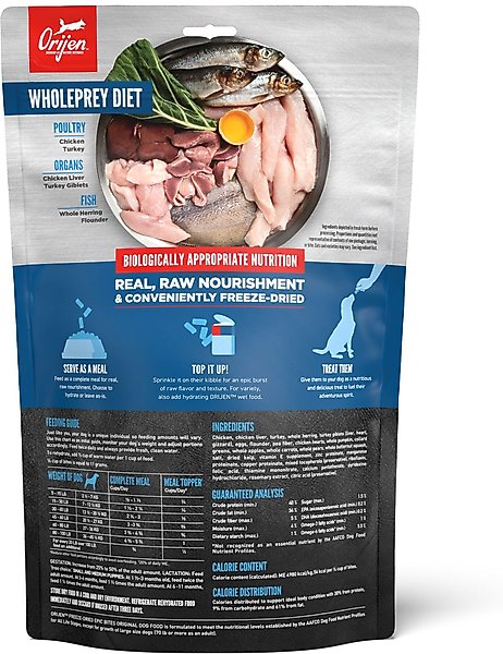 Show full view: ORIJEN Original Epic Bites Freeze-Dried Dry Dog Food, 6-oz bag slide 4 of 17