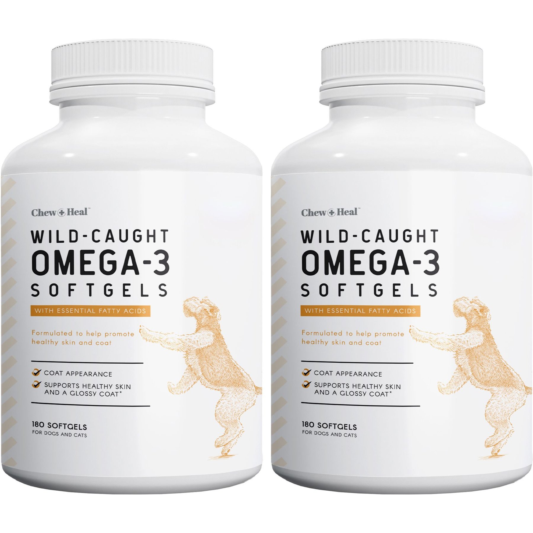 CHEW HEAL Omega Skin Coat Softgels Made with Wild Caught