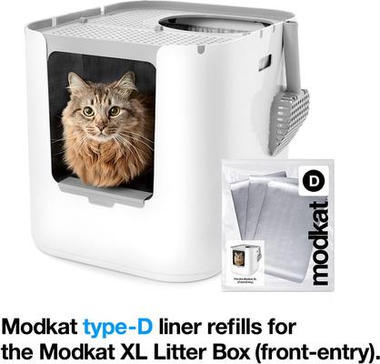 Show full view: Modkat Type D Front Entry Cat Litter Box Liner, X-Large, 3 count slide 2 of 3