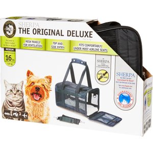 Sherpa Original Deluxe Airline-Approved Dog & Cat Carrier Bag, Black, Medium