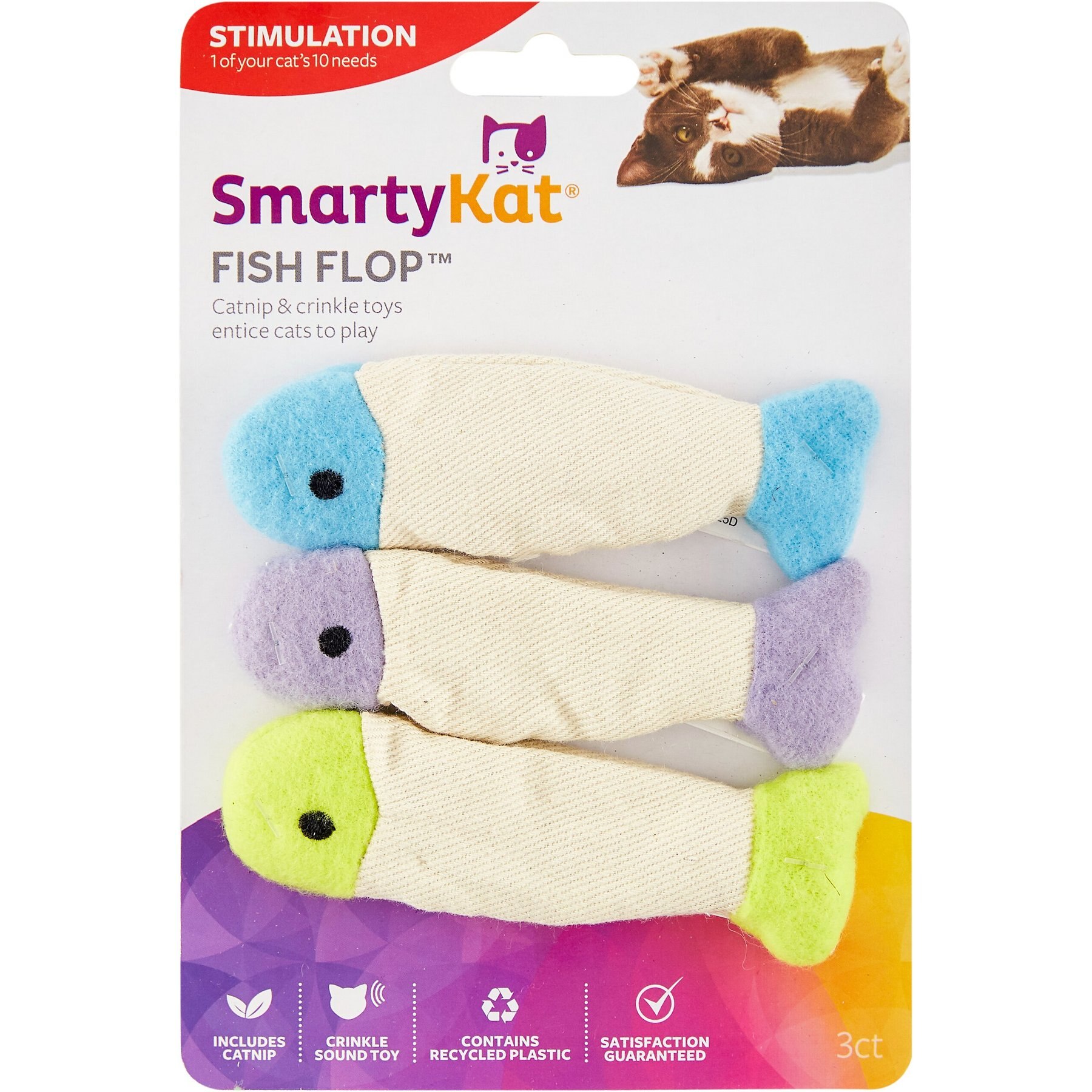 SmartyKat Fish Flop Catnip Crinkle Cat Toy