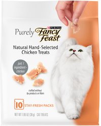 Purina Fancy Feast Purely Natural Hand-Selected Chicken Soft Cat Treat, 10 count