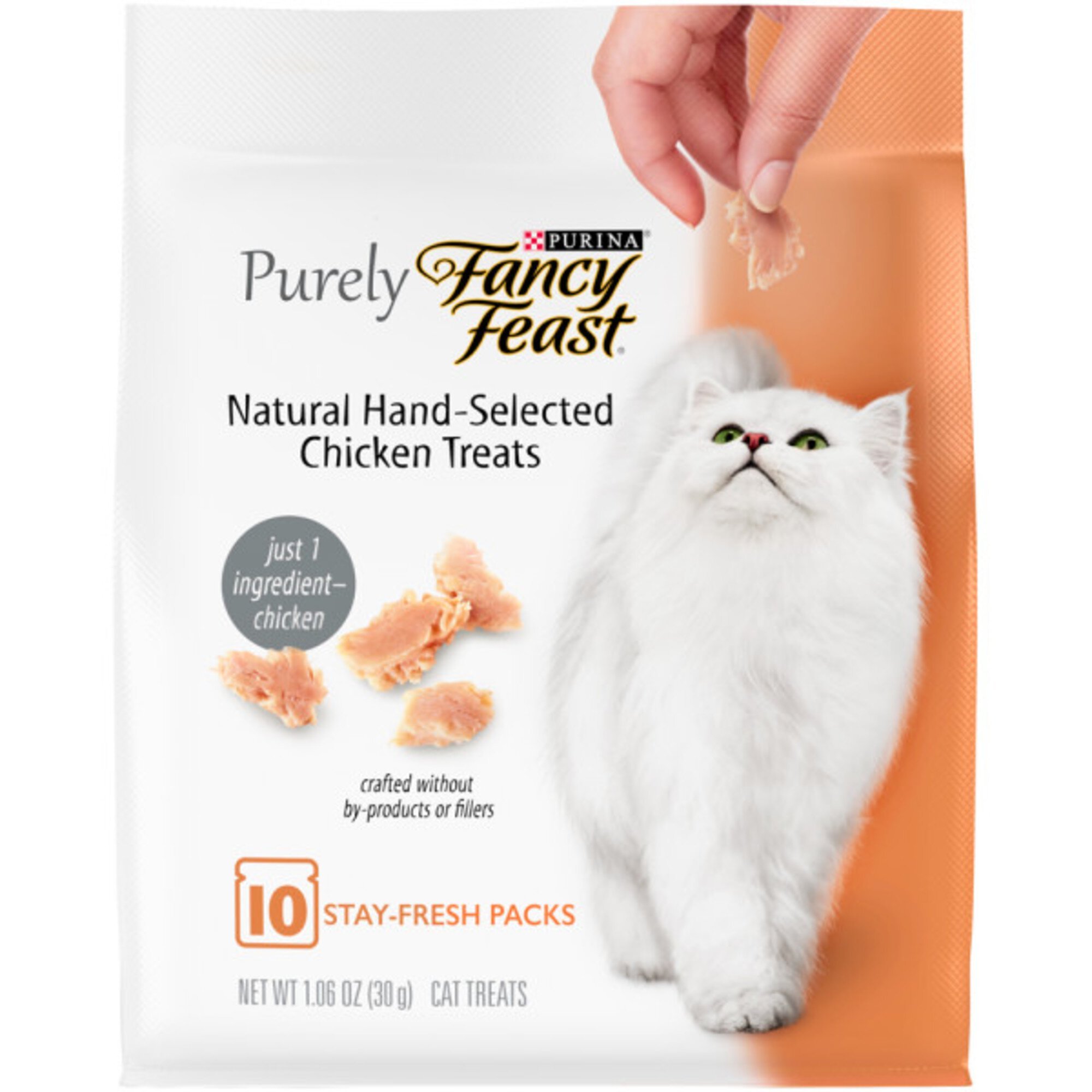 Purina Fancy Feast Purely Natural Hand-Selected Chicken Soft Cat Treat ...