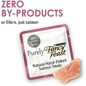 Purina Fancy Feast Purely Natural Hand-Flaked Salmon Soft Cat Treat, 10 count
