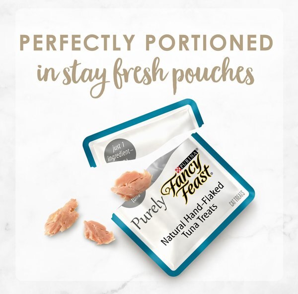 Show full view: Purina Fancy Feast Purely Natural Chicken, Tuna & Salmon Variety Pack Soft Cat Treat, 10 count slide 5 of 10