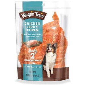Waggin' Train Chicken Jerky Curls Dog Treats, 3-oz bag